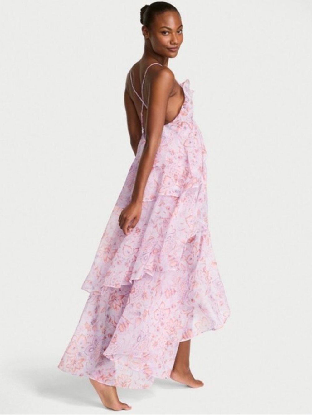 New Victoria’s Secret Paisley Floral Layered Long Dress Blossom size Medium - Picture 6 of 7